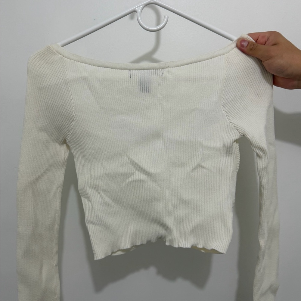 Forever 21 Cream Twist Front Crop Top - Picture 3 of 4